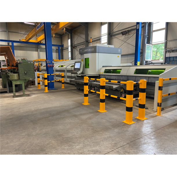 Impact protection railing | plug-in system | Crossbar made of  48 mm, | tube length 400 mm for center distance 500 mm | with fixing rods